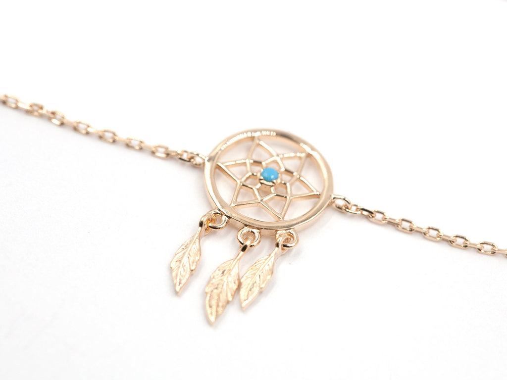 Traumfänger-Armband mit 3 Federn – 16k vergoldet – Mystik und Eleganz vereint | Shop Nory