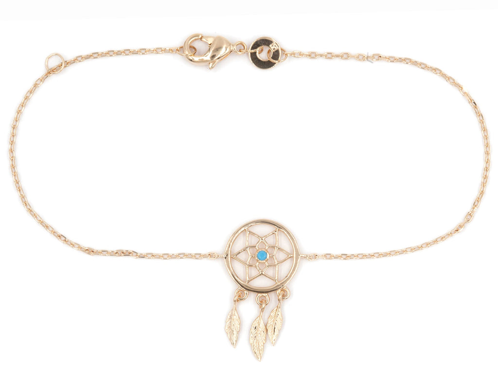 Traumfänger-Armband mit 3 Federn – 16k vergoldet – Mystik und Eleganz vereint | Shop Nory