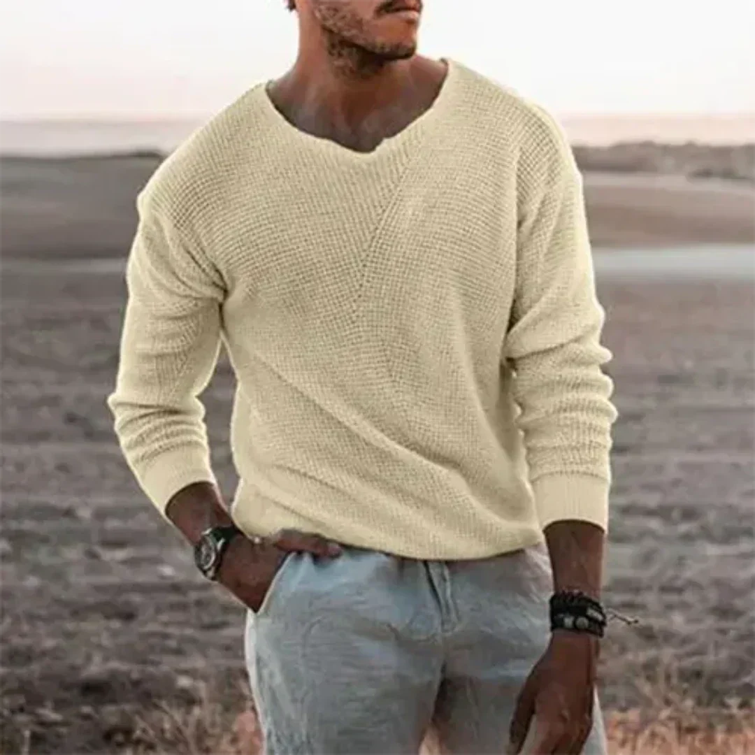 Wärmer Herren Strickpullover mit langen Ärmeln