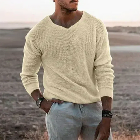 Wärmer Herren Strickpullover mit langen Ärmeln