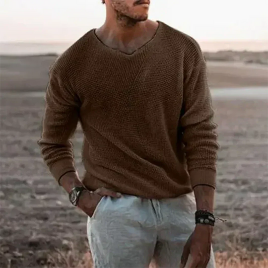 Wärmer Herren Strickpullover mit langen Ärmeln