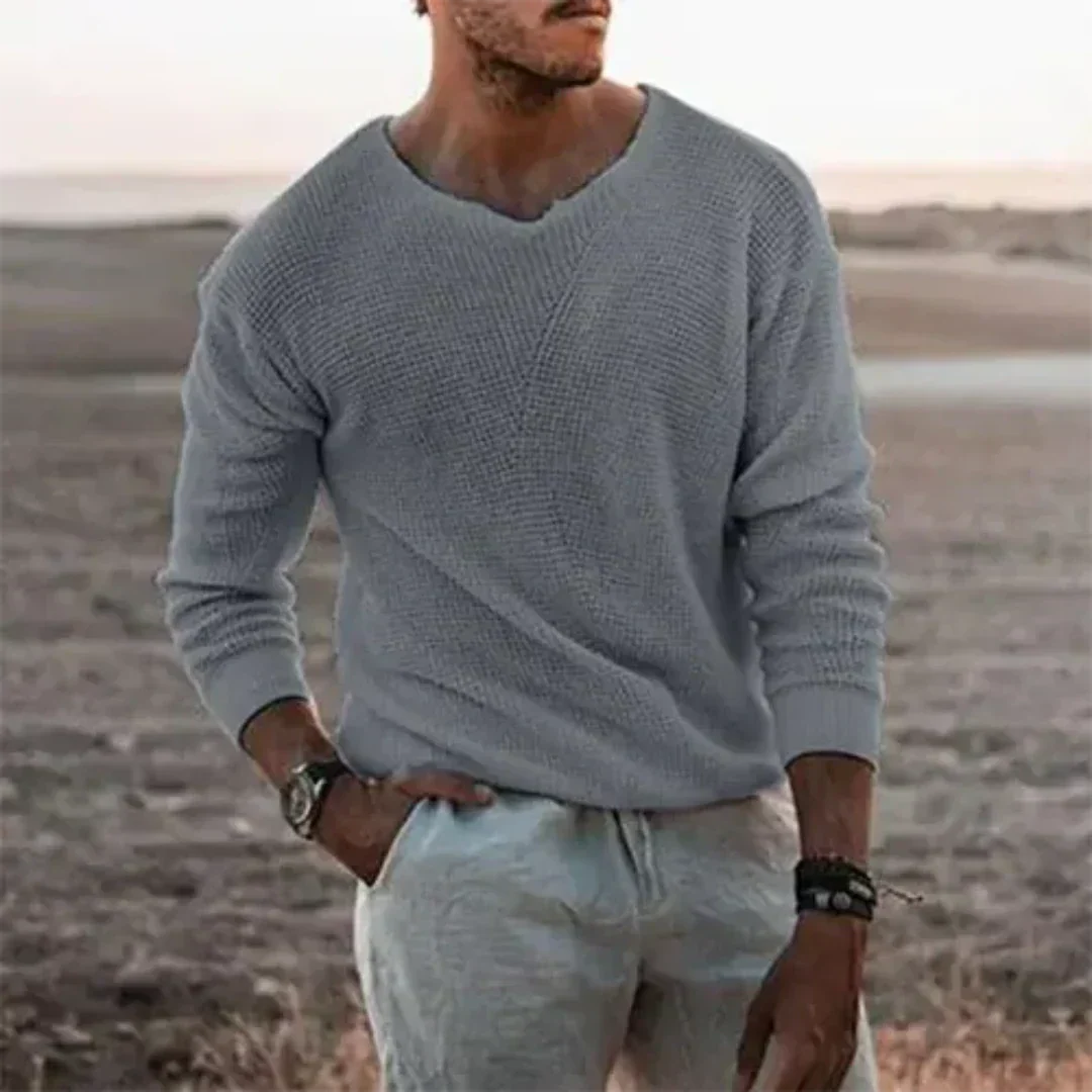 Wärmer Herren Strickpullover mit langen Ärmeln