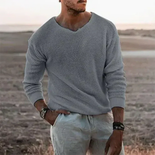 Wärmer Herren Strickpullover mit langen Ärmeln