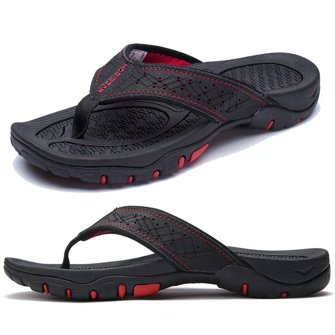 Herren Schwarz Outdoor Sandalen Robust
