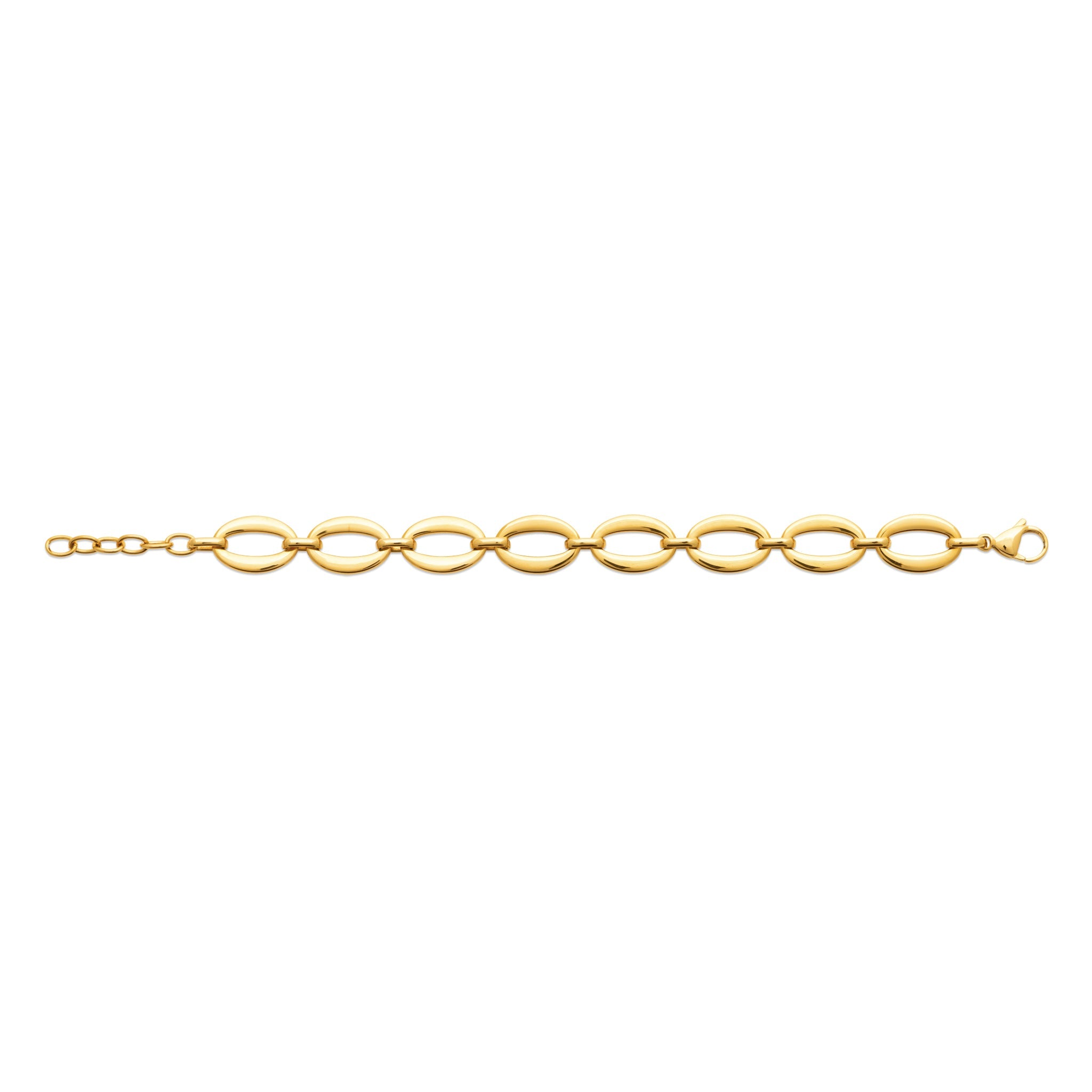 Goldfarbenes Gliederarmband aus Edelstahl – Ovalglieder, verstellbar | Shop Nory