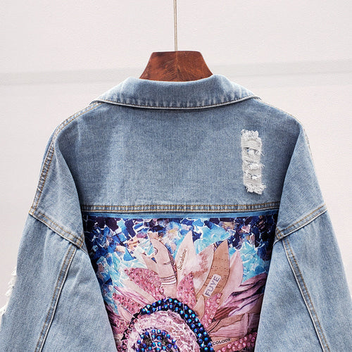 Oversized Damen Denim Jacke