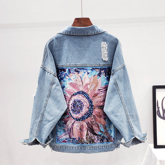 Oversized Damen Denim Jacke
