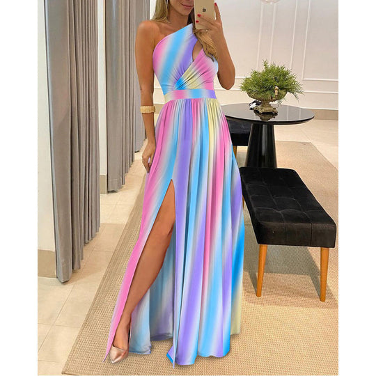Frühling/Sommer Schulterfreies Kleid für Frauen