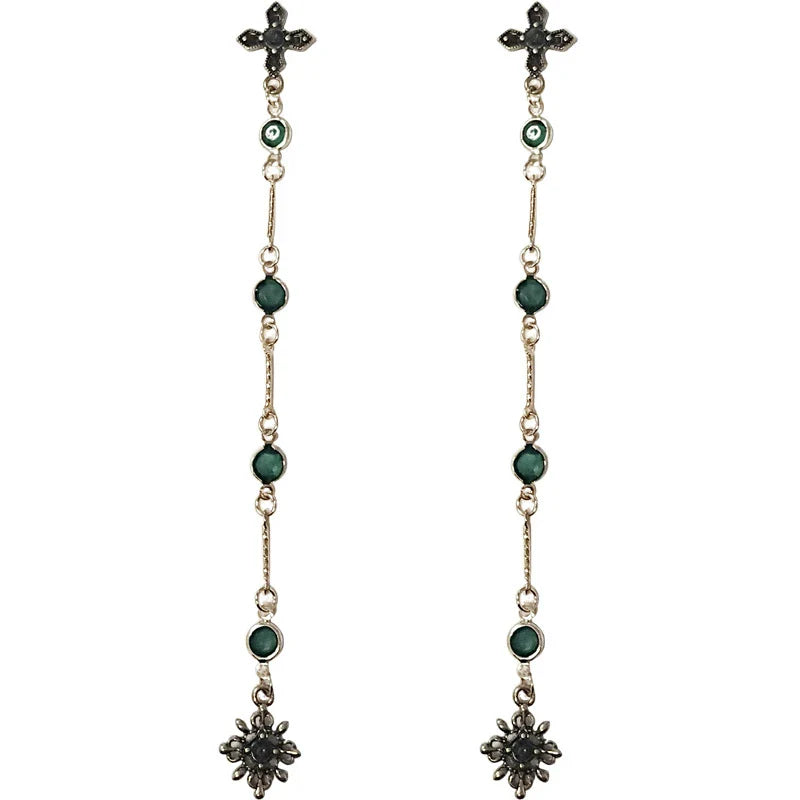 Palace Cross Grüne Stein Clip Ohrringe | Shop Nory