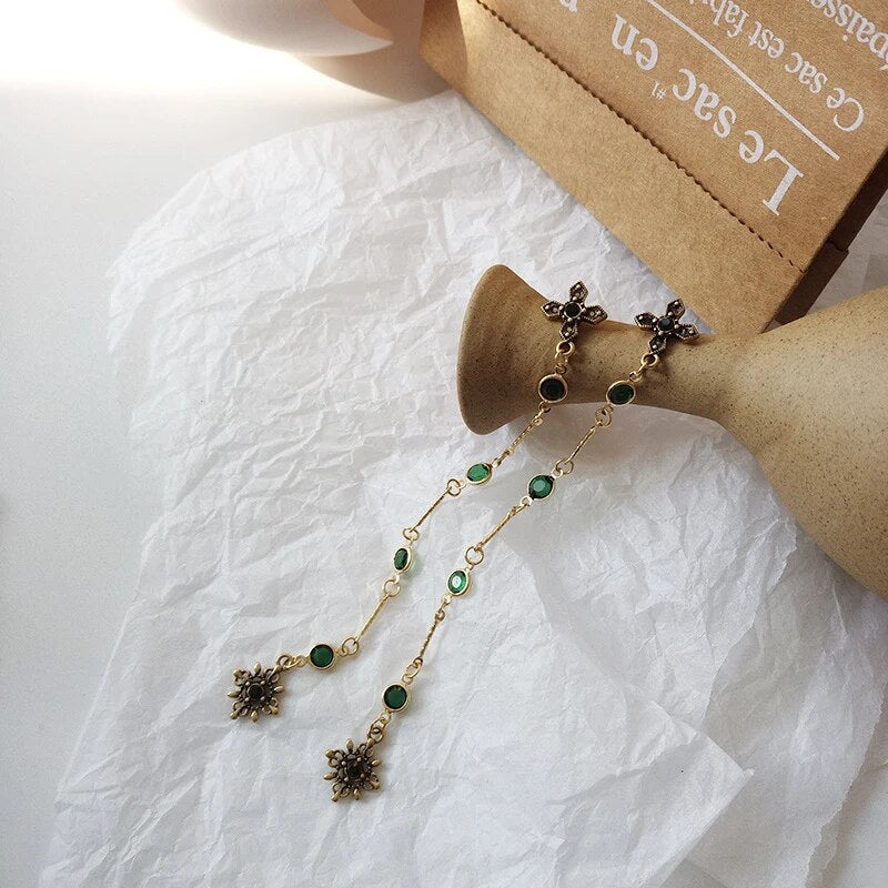 Palace Cross Grüne Stein Clip Ohrringe | Shop Nory