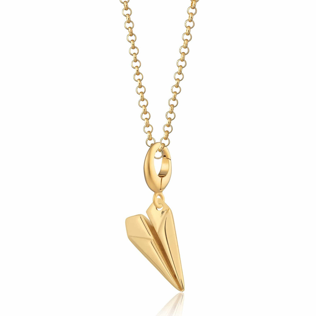 Gold Papier Flugzeug Charm Halskette | Shop Nory