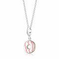 Silber Party Ring Keks Charm Halskette mit Pinkem Emaille | Shop Nory