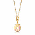 Gold Party Ring Keks Charm Halskette mit Pinkem Emaille | Shop Nory