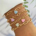 Pastell Herz Armband Stapel