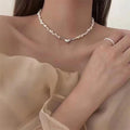 Perlenkette Choker Herzanhänger Halskette | Shop Nory