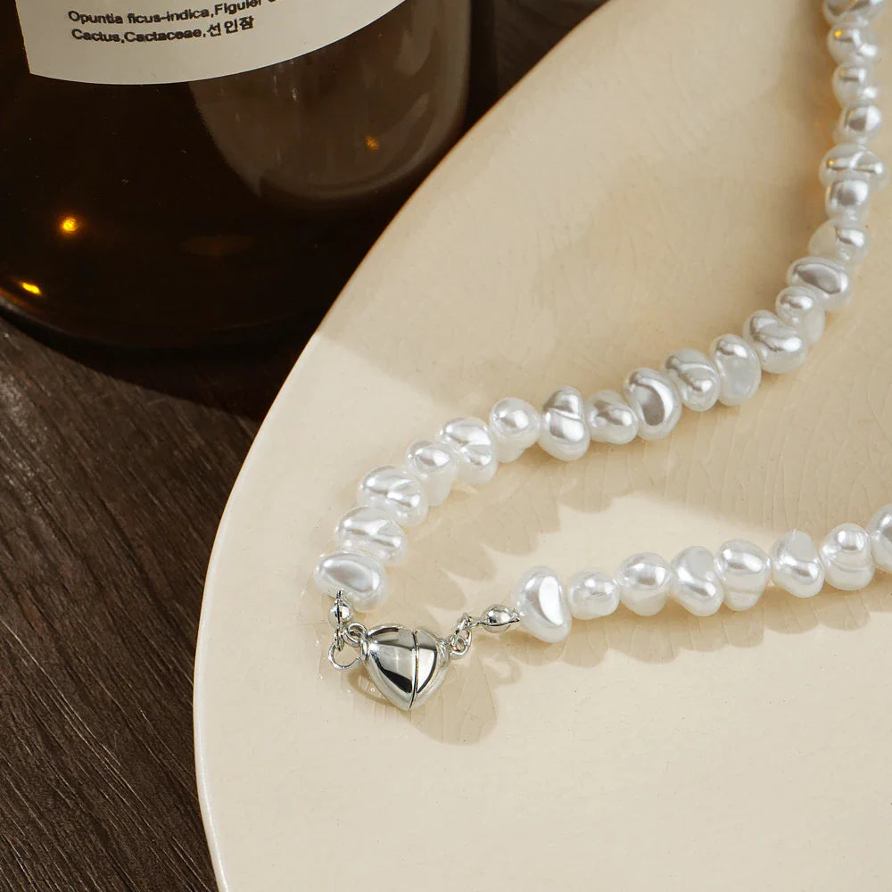 Perlenkette Choker Herzanhänger Halskette | Shop Nory