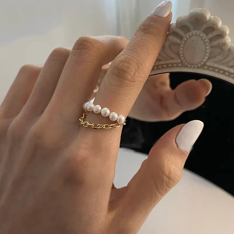 Perlenkette Goldfarbe Öffnungsringe | Shop Nory