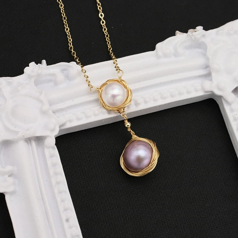 Perlen Lange Kettenanhänger Halskette | Shop Nory