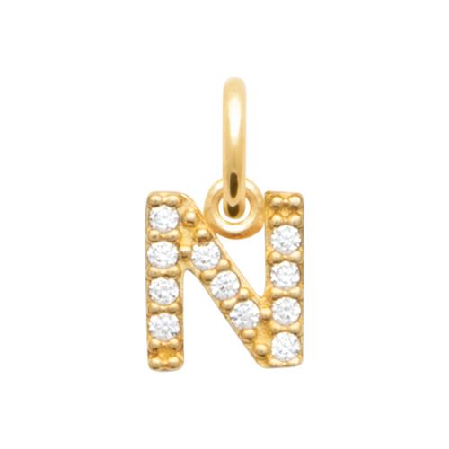 Halskette mit Buchstabenanhänger mit Zirkonia Vergoldet | Shop Nory