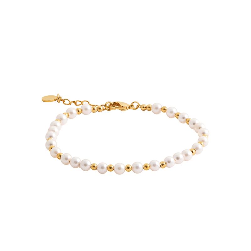 Zeitloses Perlenarmband - 18K vergoldet | Shop Nory