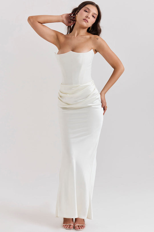 Trägerloses Korsett Maxi Kleid