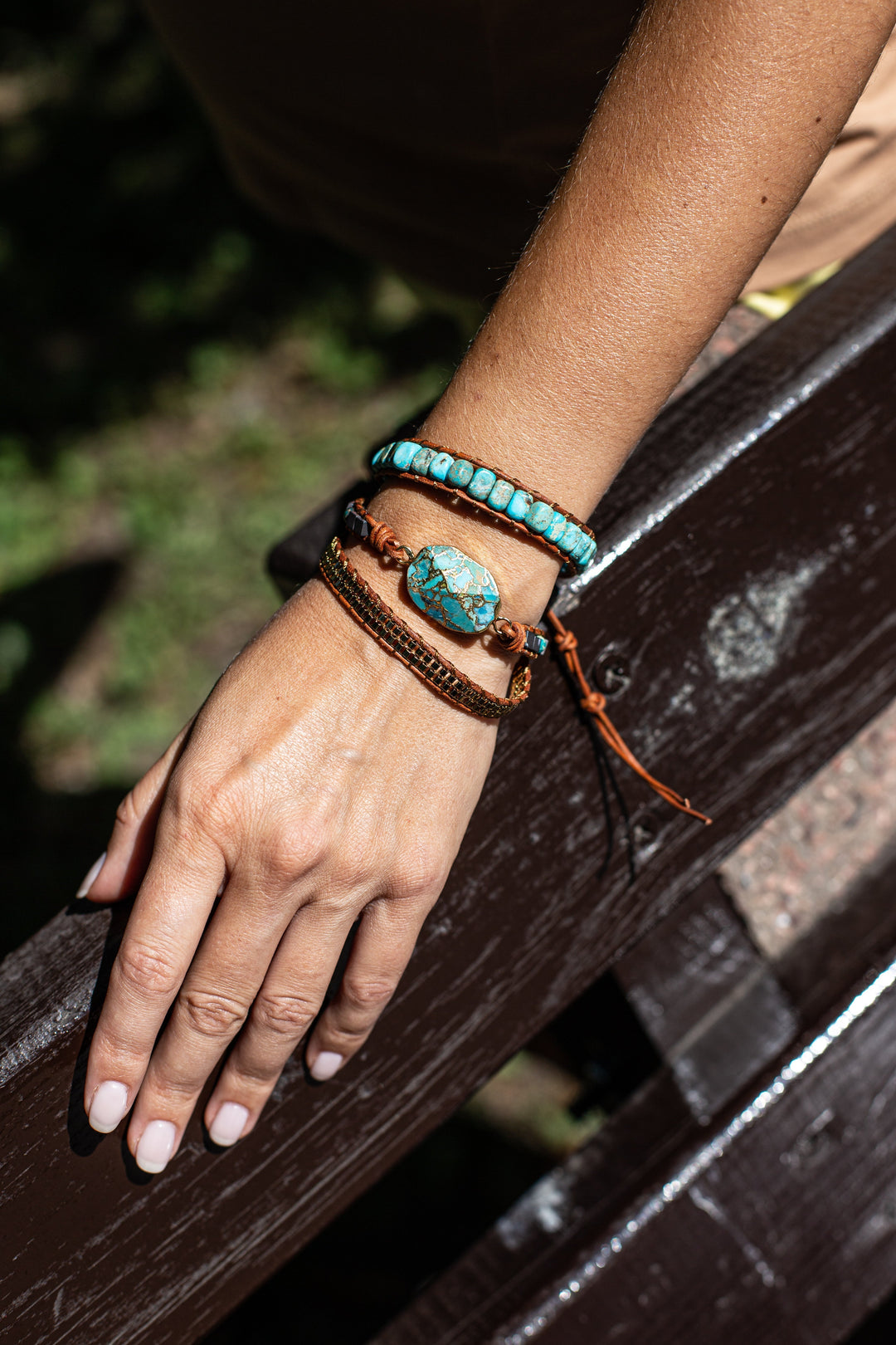 Türkis Beruhigende Energie Wickelarmband | Shop Nory