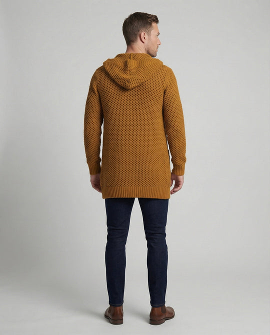 Shopnory | Mittlange Herren – Strickcardigan mit Kapuze