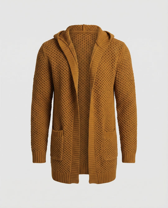 Shopnory | Mittlange Herren – Strickcardigan mit Kapuze