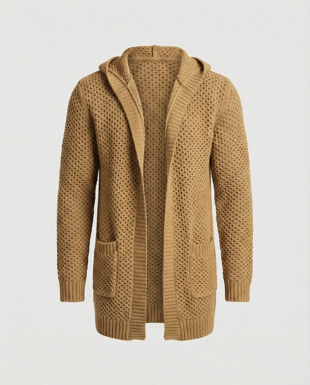 Shopnory | Mittlange Herren – Strickcardigan mit Kapuze
