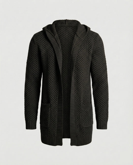 Shopnory | Mittlange Herren – Strickcardigan mit Kapuze