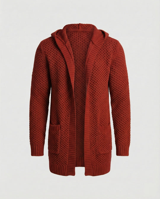 Shopnory | Mittlange Herren – Strickcardigan mit Kapuze