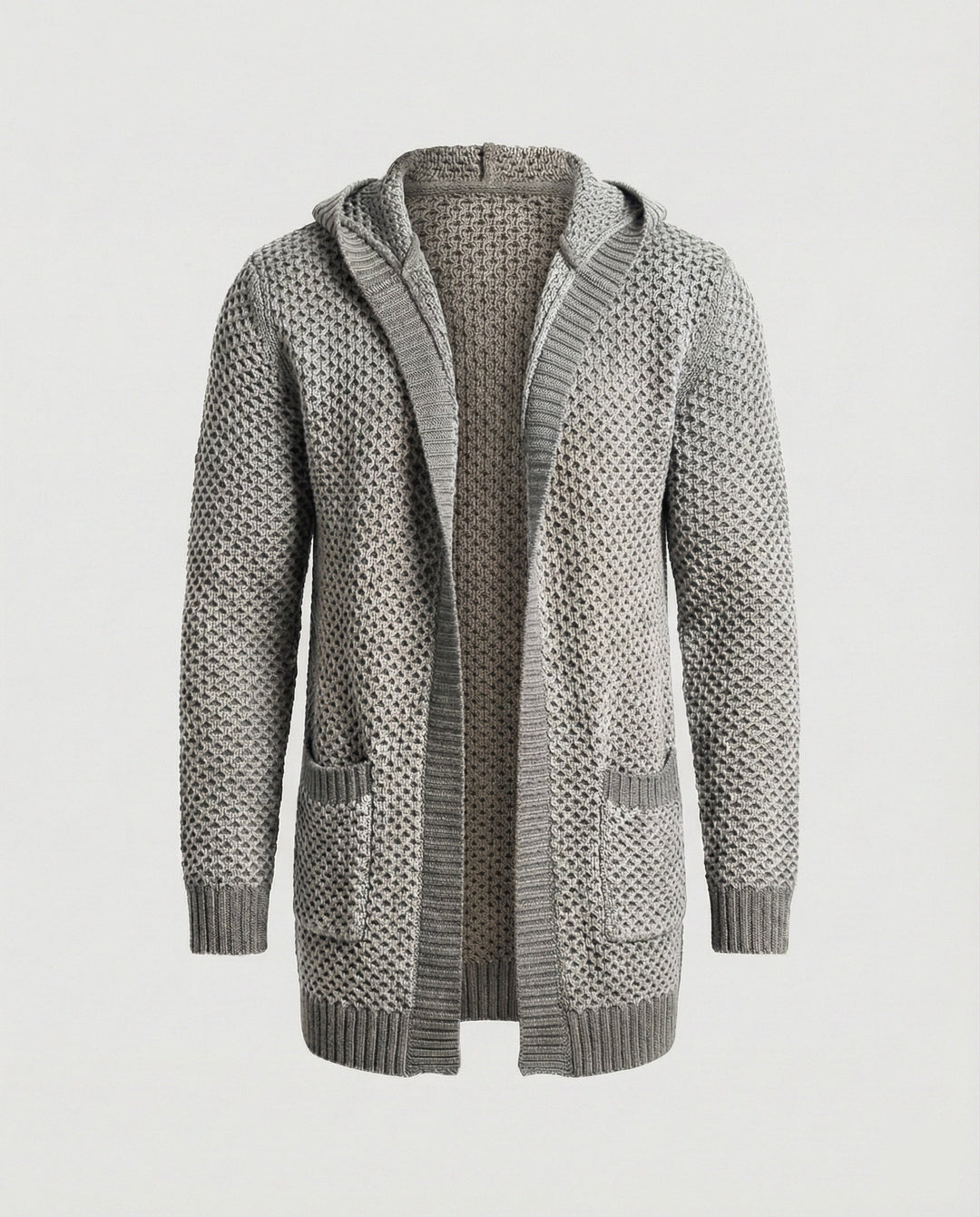 Shopnory | Mittlange Herren – Strickcardigan mit Kapuze