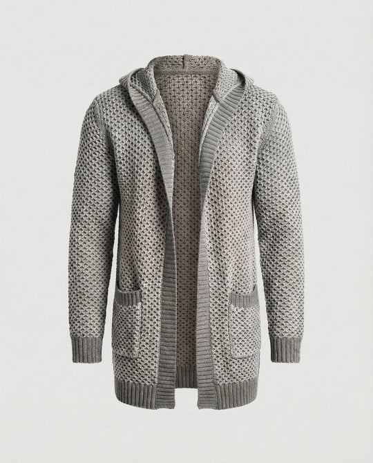 Shopnory | Mittlange Herren – Strickcardigan mit Kapuze