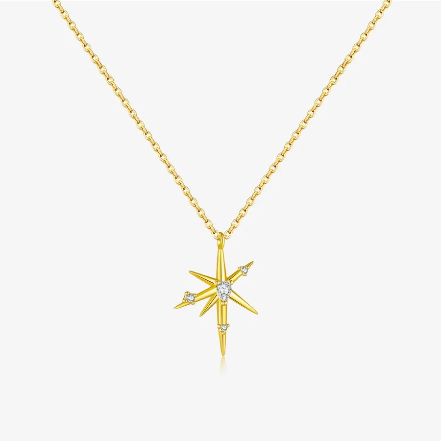 925 Sterling Silver Zircon Kabelkette Geometrische Anhänger Halskette | Shop Nory