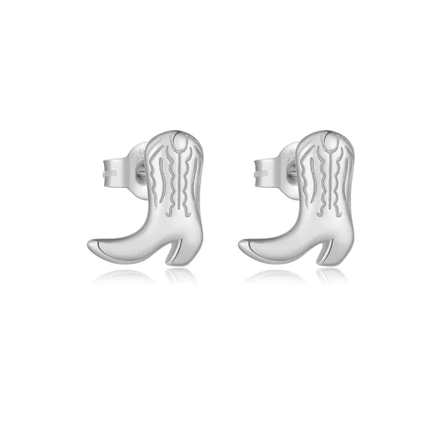 1 Paar 18K Gold plattiert Weißgold plattiert 925 Sterlingsilber 925 Sterlingsilber Ohrringe Boots Ohrstecker | Shop Nory