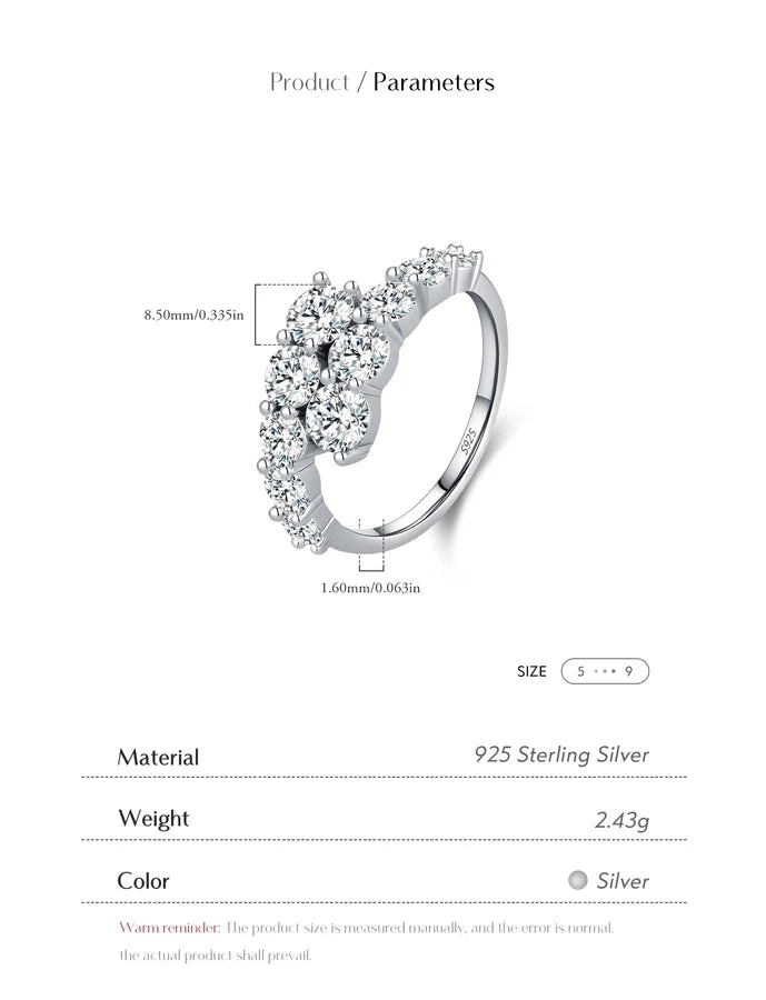 Rhodinbeschichtete 925 Sterling Silber Zirkon Geometrische Ringe 925 Sterling Silber Ringe | Shop Nory