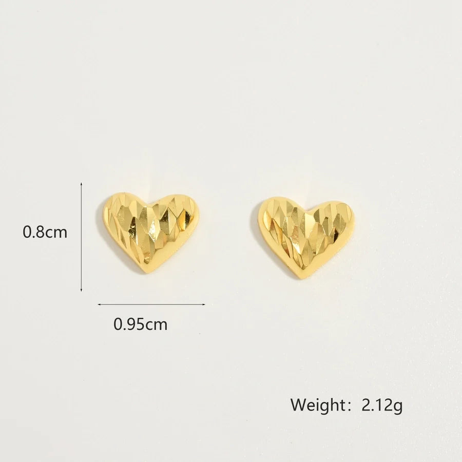 1 Paar 14K Gold beschichtete 925 Sterling Silber 925 Sterling Silber Ohrringe Herzform Ohrstecker | Shop Nory