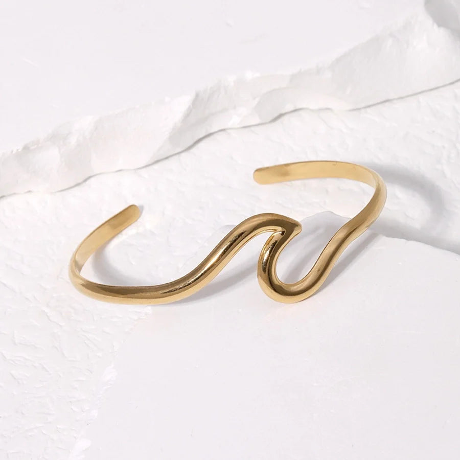 Armband "Finesse" Bangle in Edelstahl - 18k vergoldet | Shop Nory