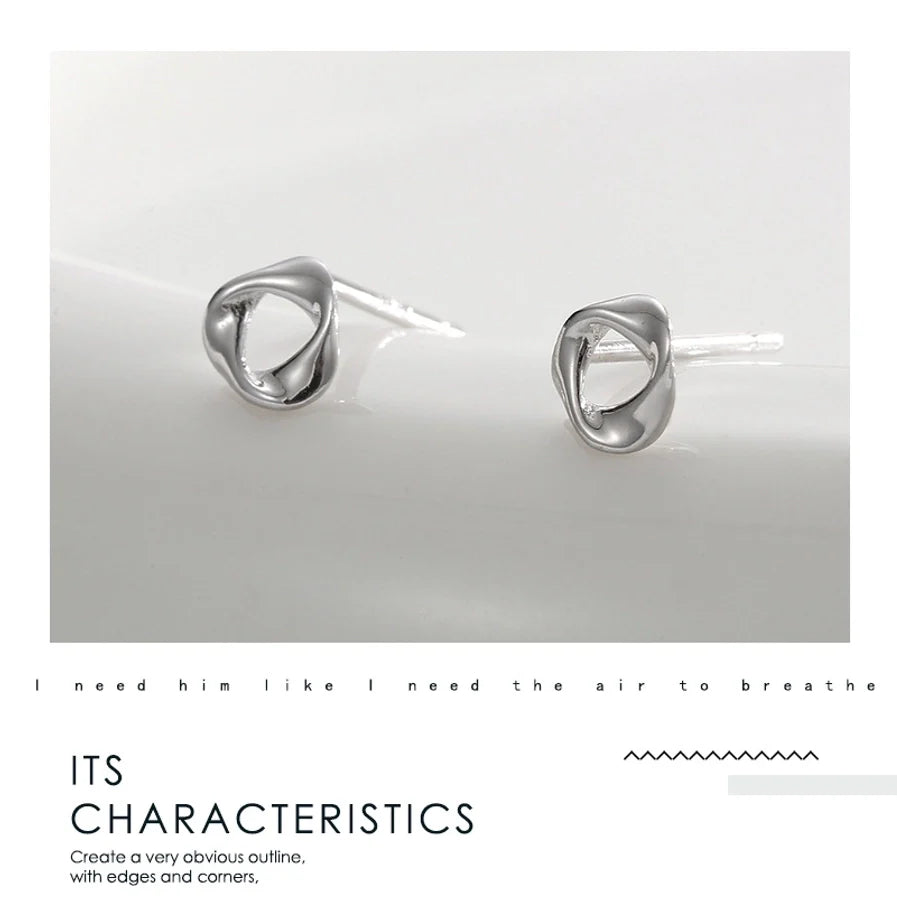 1 Paar 925 Sterling Silber 925 Sterling Silber Ohrringe Geometric Solid Color Ohrstecker | Shop Nory