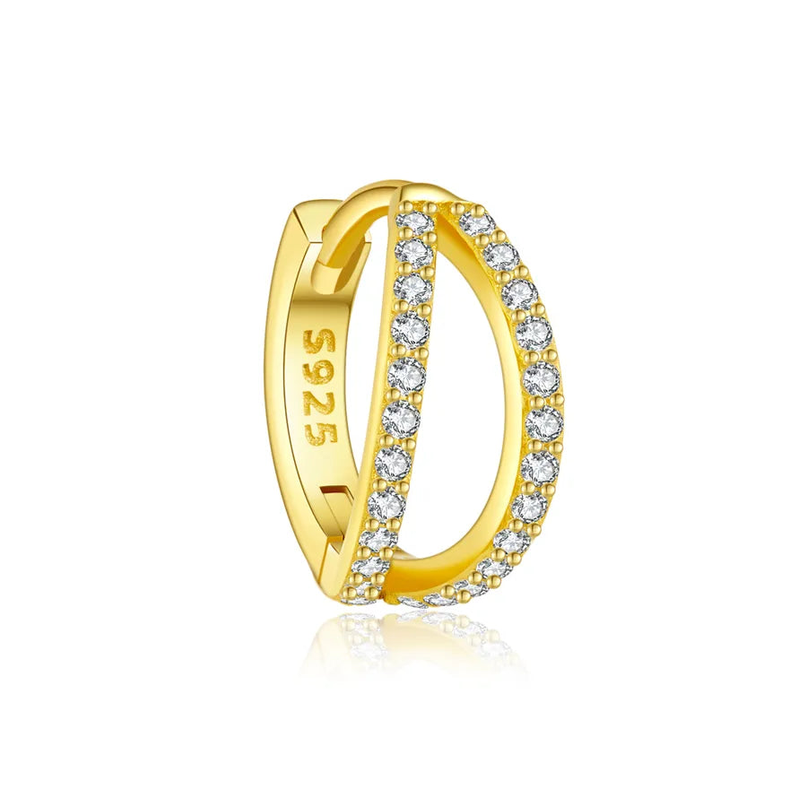 1 Stück 18K vergoldet Weißgold plattiert 925 Sterling Silber Zirkon 925 Sterling Silber Ohrringe Runde Ohrringe | Shop Nory