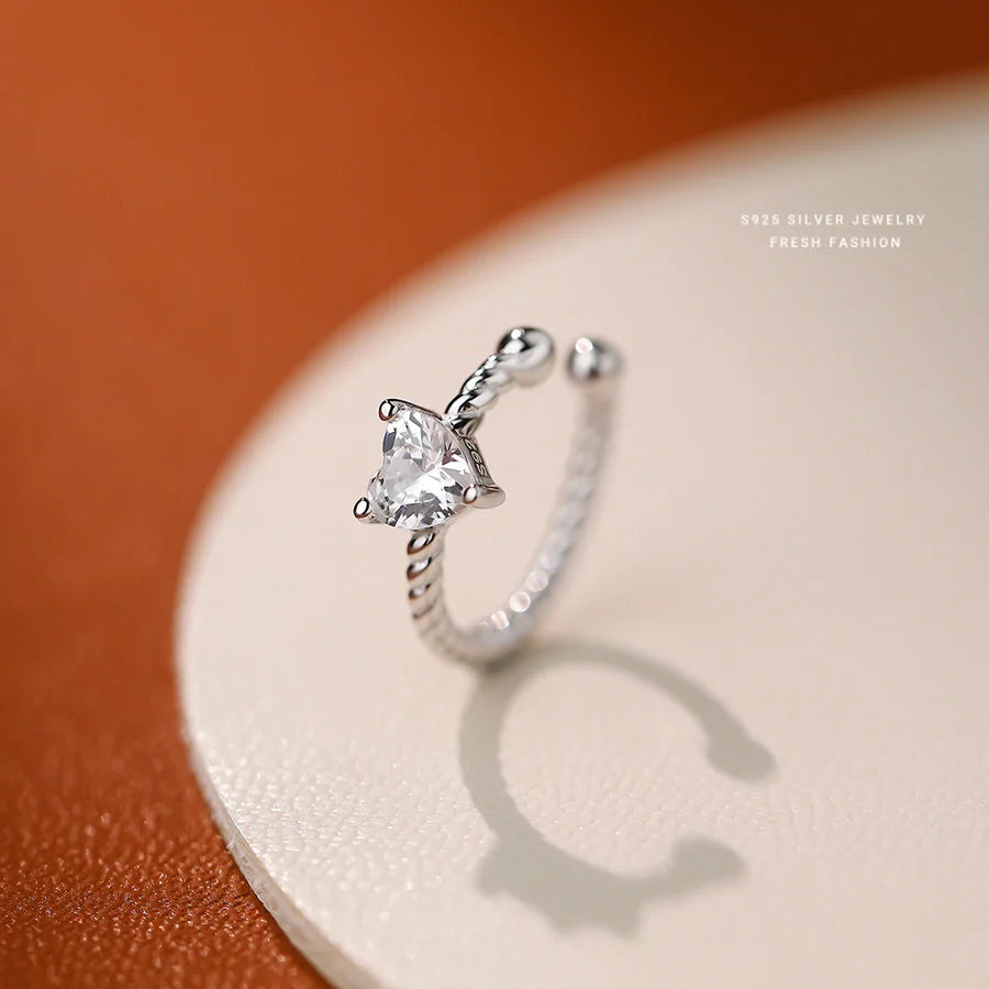 1 Stück 925 Sterling Silber Zirkon 925 Sterling Silber Ohrringe Herzform Ohr Cuffs | Shop Nory