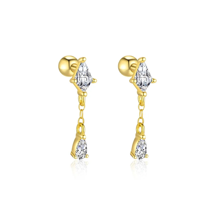 1 Stück 1 Paar 925 Sterling Silber Zirkon 925 Sterling Silber Ohrringe Geometrisch Star Bow Knot Tropfen Ohrringe Ohrstecker | Shop Nory