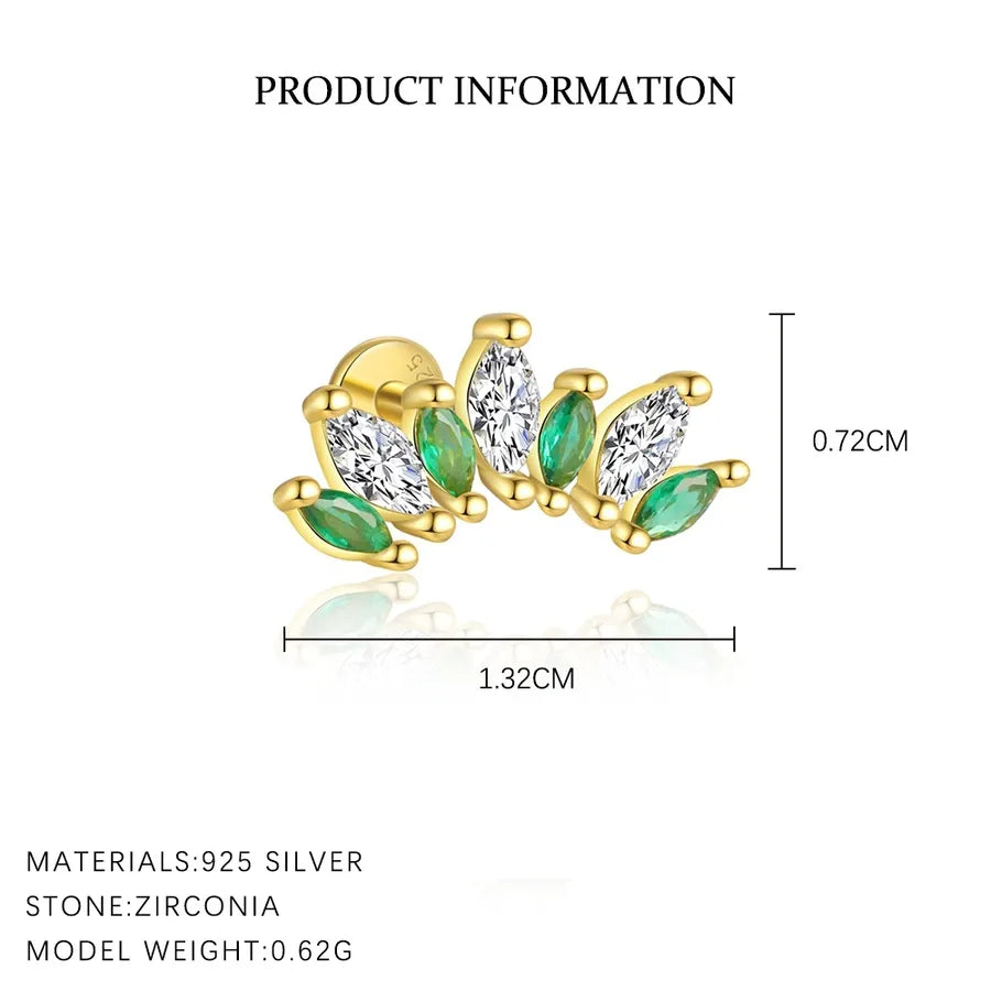 1 Stück 1 Paar 925 Sterling Silber Zirkon 925 Sterling Silber Ohrringe Geometrische Tropfenohrringe Ohrstecker | Shop Nory