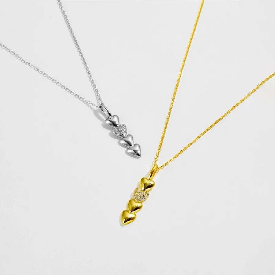 925 Sterling Silber Zirkon Kabelkette Herzform Anhänger Halskette | Shop Nory