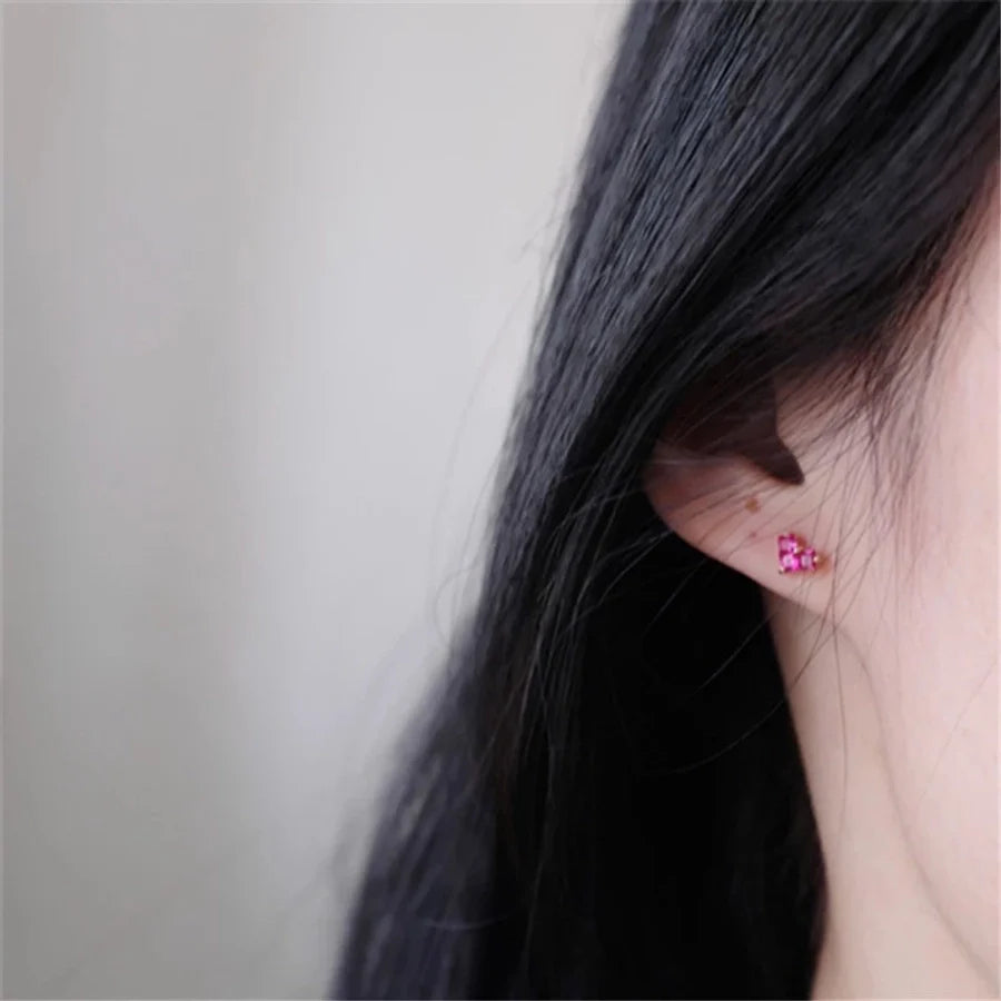 1 Paar 925 Sterling Silber Zirkon 925 Sterling Silber Ohrringe Herzform Ohrstecker | Shop Nory