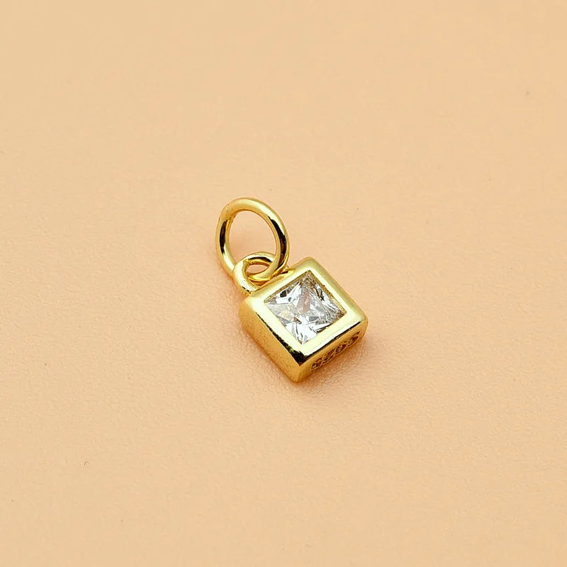 1 Stück 4*6mm Loch 2~2,9mm 925 Sterling Silber Zirkon Geometrisch Polierter Anhänger Schmuck Zubehör | Shop Nory