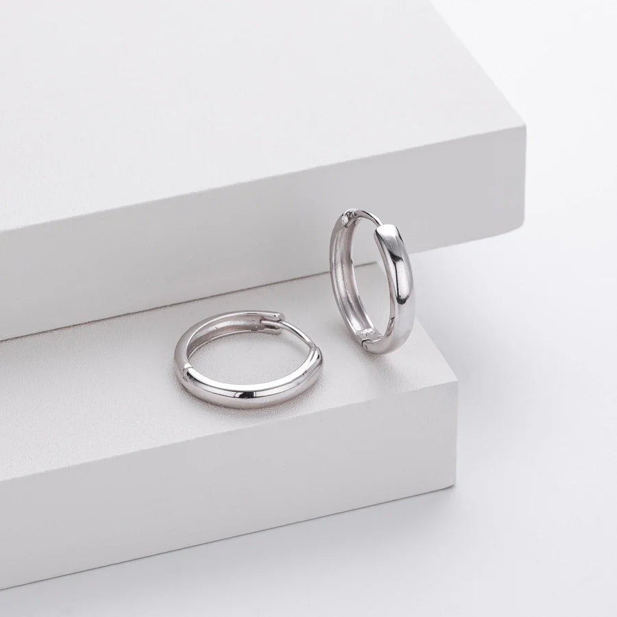 1 Paar 18K Goldplattierte Weißgoldplattierte Rhodiumplattierte 925 Sterling Silber 925 Sterling Silber 925 Sterling Silber Ohrringe Kreisohrringe | Shop Nory