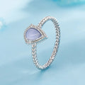 Weißgoldbeschichtet 925 Sterling Silber Achat Geometrische Ringe | Shop Nory