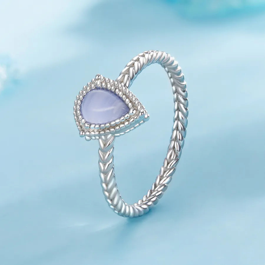 Weißgoldbeschichtet 925 Sterling Silber Achat Geometrische Ringe | Shop Nory