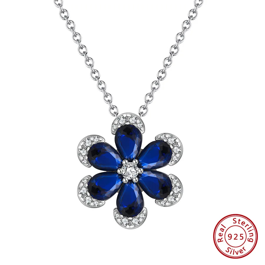 925 Sterling Silber Plated Kabelkette Blütenblatt Blumen Halskette | Shop Nory
